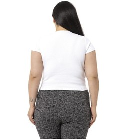 Resim Disentis Büyük Beden Yarım Kollu Göğüste Bağcık Detaylı Kaşkorse Beyaz Body-beyaz Beyaz 