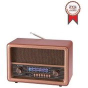 Resim Torima D56 Ahşap Nostaljik Uzaktan Kumandalı Radyo Bluetooth Hoparlör 