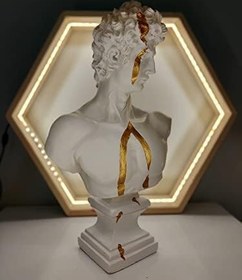 Resim Hedgehog Art Shop David 'Gold Streak' Dekoratif Heykel, Pop Art Roma Yunan Heykelleri 