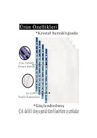 Resim Poşet Dosya A4 Kristal 25 Adet Kalın Poşet Dosya Föy Mavi Şeritli 100 Mikron Şeffaf Belge Arşivleme Büro Ofis Okul 25 Adet 