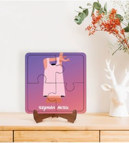 Resim Bk Gift Kişiye Özel Isimli Kadınlar Günü Tasarımlı Ahşap Standlı Puzzle Çerçeve-23 