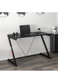 Resim Zoned Metal Ayaklı Gaming Oyuncu Masası - Siyah 