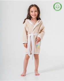 Resim Çiçekli Bornoz Bej Bej 