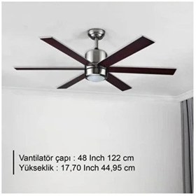 Resim Rubenis RBT486BRW Aydinlatmali Tavan Vantilatörü 