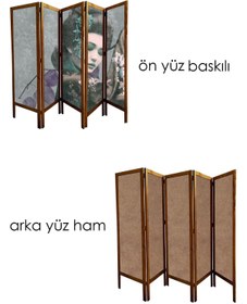 Resim Modacanvas 5 Kanat Masif Ahşap Paravan 