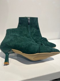Resim Yeşil Süet Kadın Bootie 