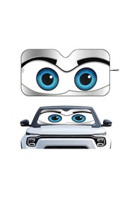 Resim Goldenqian Karikatür Gözler Sevimli Araba Güneşlik Cam Katlanabilir Üç Katmanlı Yalıtım Güneşlik Vantuz Blokları Uv Işınları Güneş Z9 