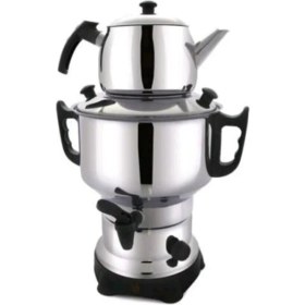 Resim Elektrikli Siyah Çelik Semaver 6lt, Şık ve Kullanışlı Ev Eşyası 