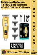 Resim Kablosuz Kullanım Saç Kısaltma Sakal Ense 60 Dk Kullanım Çok Şık Gold Renk Dijital Tıraş Makinesi 1 - 2 Saat 