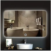 Resim GLOBAL LED MIRROR 80x120 Cm Dokunmatik Tuşlu Ledli Ayna Banyo Aynası Dekoratif Ayna Boy Ayna Salon Duvar Ayna 
