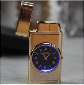 Resim 3M Quartz Saatli Torch Jet Çakmak Altın 
