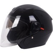 Resim Erkekler ve Kadınlar İçin Şık Motosiklet - Entegre Ayna Kapağı, Şeffaf Kapağı ve Ergonomik Uyumlu Trendy 3/4 Tasarım, Rahat Sürüş İçin Tüm Mevsimler ABS Malzemesi, Motosiklet Dergisi, Şık Parlak Bitiş 