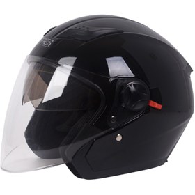 Resim Erkekler ve Kadınlar İçin Şık Motosiklet - Entegre Ayna Kapağı, Şeffaf Kapağı ve Ergonomik Uyumlu Trendy 3/4 Tasarım, Rahat Sürüş İçin Tüm Mevsimler ABS Malzemesi, Motosiklet Dergisi, Şık Parlak Bitiş 