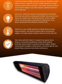 Resim GOLDSUN Nova Plus 2000 Watt GSN20P Kumandalı Elektrikli İnfrared Isıtıcı-Siyah 