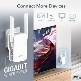 Resim Nisar Store Cudy RE1800 AX1800 Gigabit Mesh Wi-Fi 6 Genişletici Internet Güçlendirici, 2000 Ft2'ye Kadar Alanı Kapsar, 1,8 Gbps Çift Bant Tekrarlayıcı, Ap Modu 