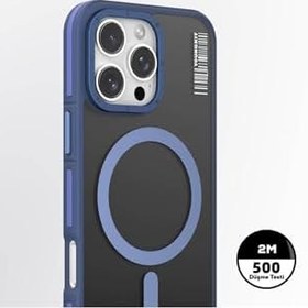 Resim Youngkit iPhone 16 Pro Uyumlu Kılıf Magsafe ile Uyumlu Youngkit Rock Sand Serisi Kapak Mavi 