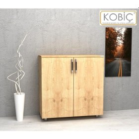 Resim Kobiç Dosya Dolabı Tam Kapak 80x35x80 Cm Meşe 