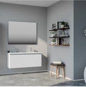 Resim Orka Terme 120 Cm Mdf Beyaz Banyo Dolabı Takımı, Çift Lavabo 