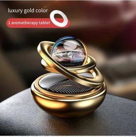 Resim Techbloom Golden Solar Dönen Araba İç Dekorasyonu Katı Koku Ekmek Şekilli Araba Kokusu 