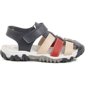 Resim Lacivert Kırmızı Cırtlı Erkek Çocuk Spor Sandalet 173101 P Lacivert Kırmızı 