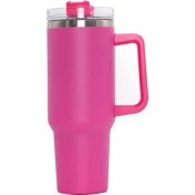 Resim Shun Shop Leopar Baskı Büyük Kapasite 304 Paslanmaz Çelik Saman Vakum Kupası 40OZ T -Araba Kupası (Yurt Dışından) 