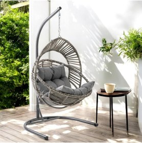 Resim Capri Swing Nobel Tekli Rattan Bahçe Balkon Salıncağı 