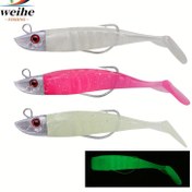 Resim WEIHE BALIKÇILIK 1 adet Yumuşak Yem Kurşun Kafa ile 8cm T-Kuyruklu Yüzücüler PVC Malzeme, Karanlıkta Parlayan Seçenekler, Tatlı Su Tuzlu Su Balıkçılığı için Kese Ambalajı 