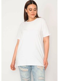 Resim Şans Kadın Bisiklet Yakalı Oversize Bluz-Lacivert Beyaz 