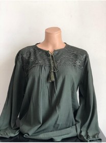 Resim Nacar Anneler Gününe Özeldir Kadın Şile Bezi Yuvarlak Yaka Anne Bluz 
