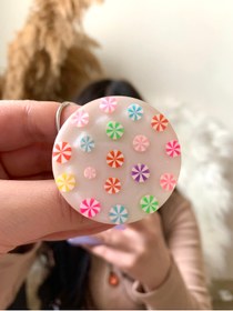 Resim EFİZM Beyaz Yuvarlak Şekerleme Figürlü Telefon Tutucu Popsocket 