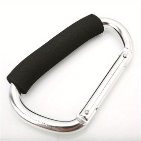 Resim Dayanıklı Alüminyum Alaşımlı Ergonomik Kauçuk Tutuşlu D Şekilli Büyük Kayar Toka - Kamp, Yürüyüş ve Ev Kullanımı İçin Güvenli Çok Amaçlı Kilitli Klips - Kamp Ekipmanları, Modern ve Sağlam Yapı 