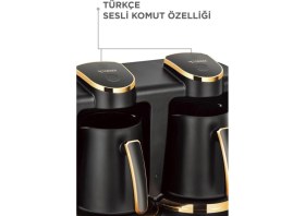 Resim Sesli Komutla Türk Kahvesi Makinesi 250ML+250ML, 8 Fincan Kapasitesi, Şık Tasarım 
