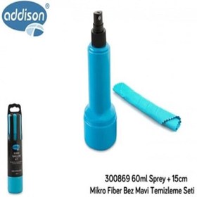 Resim Addison 300869 60ml Sprey+15cm Mikro Fiber Mavi Bez Temizleme Seti 