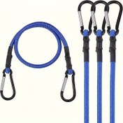 Resim 4-Lü 60.96cm Ağır Hizmet Elastik Halat ile Alüminyum Alaşım Kancaları, Premium Lateks Bağlantılar için Dış Mekân Çadırları ve Kamp Ekipmanları, Dayanıklı Polyester Malzeme, Motosiklet Aksesuarları 