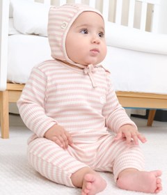 Resim Organik Pamuklu Kaşkorse Modal Pembe Bebek Takımı - Pembe / 3-4 Yaş 