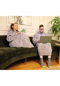Resim Rokeff Wellsoft Tek Kişilik Giyilebilir Battaniye Gri S/m 