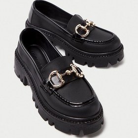 Resim Mubiano Mb1180-s Kalın Taban Siyah Kadın Tokalı Kolej Loafer Siyah 
