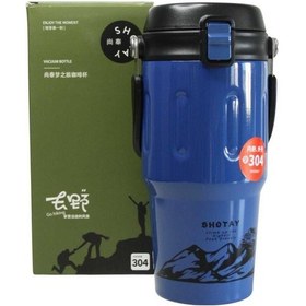 Resim Shotay St-8166 Çift Kullanım Pipetli/rahat İçim Mavi 650ml Çelik Termos Diğer 