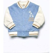 Resim Erkek Bebek İçi Şardonlu Save Yazılı Kolej Hırkası-14859 Mavi 