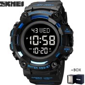 Resim Hanyang Kutu ile Mavi Lüks Ikili Zaman Elektronik Saat LED Moda Açık Geri Sayım Kronometre Dijital Saatler Erkekler Kol Saati Skmeı Su Geçirmez Saat (Yurt Dışından) 