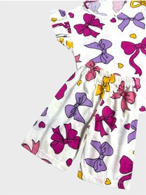Resim Aliş Kids Kız Çocuk Pamuklu Beyaz Kurdele Desenli Kolları Fırfırlı Şortlu Yazlık Pijama Takımı 