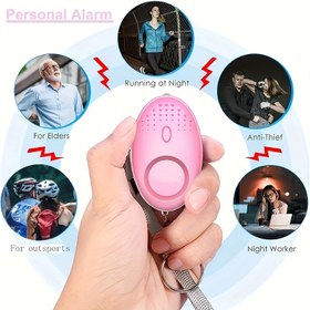 Resim 1 adet Güvenli Sesli Kişisel Güvenlik Alarmı Anahtarlık LED Işıklı - Hırsızlık Karşıtı, Yaşlılar & Gece Çalışan Güvenliği Cihazı, Pille Çalışan, Pembe - Kadınlar, Erkekler, Dış Mekan Sporları & Dekor için İdeal 