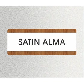 Resim zafrakreklam SATIN ALMA Ofis Departman Kapı İsimliği, Yönlendirme levhası 26X10Cm BEYAZ-CEVİZ 