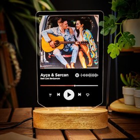 Resim Lovity™ Kişiye Özel Spotify Tasarımlı Led Lamba 