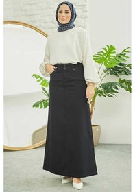Resim 2254-denim Klasik Etek Lacivert Lacivert 