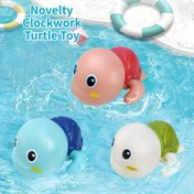 Resim Bebe Banyo Oyuncakları - Manuel Hareketli, Pilsiz, Toksik Olmayan Pastel Pembe/Mavi/Kırmızı Renklerde Yüzme Kaplumbağası, Bebekler ve Küçük Çocuklar İçin Güvenli Banyo & Havuz Oyun Seti, Plaj ve Küvet için Eğlenceli Tasarım, Yuvarlak Kenarlı Yumuşak Yüzme Kaplumbağası 