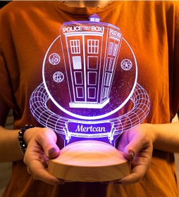 Resim Tardis Desenli Gece Lambası, Doctor Who Hayranlarına Hediye, Zaman Yolcusu Telefon Kulübesi, Timelord, Tardis, 