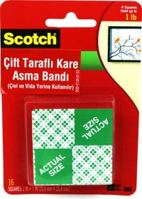 Resim Marka: 111 Scotch Çift Taraflı Köpük Bant Kare Kategori: Yapıştırıcılar Diğer 