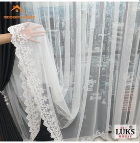 Resim Lüks Grek Etek Işlemli Tül Perde 1 Yüksek Kaliteli- Modern House 