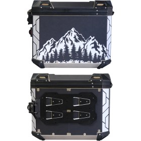 Resim Gp Kompozit DSN04 Universal 40 Lt x 2 Desenli Alüminyum Motosiklet Yan Çanta Seti 